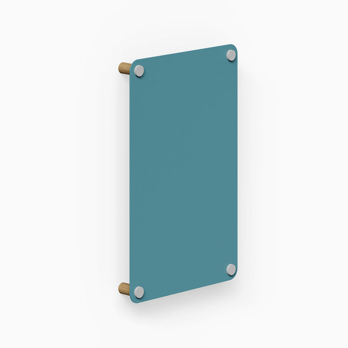 Morgan Magnet Board in steel blue with minimalist design, showcasing durable American-made materials and functional wall organization by Shelfology.