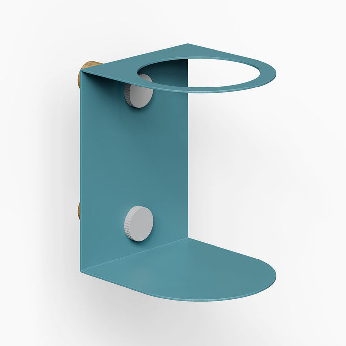 Morgan Pegboard Cup Holder in steely blue steel with a minimalist design, ideal for organizing cups on wall shelves or pegboards.