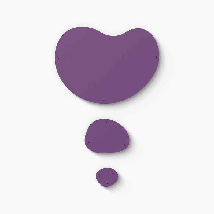 Mosey Shapes Bean Magnet Board in muted purple steel with durable, smooth design for flexible wall display and organization