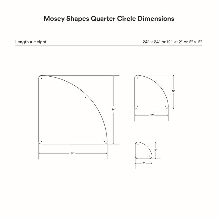 Mosey Shapes Quarter-Circle Magnet Board size options with clean, minimalist design for versatile wall display and organization