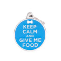 MyFamily Charms Big "Keep Calm And Give Me Food" ID Tag