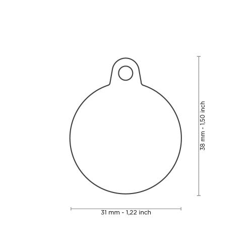 MyFamily Hushtag Chrome-Plated Brass Circle ID Tag with Black Rubber