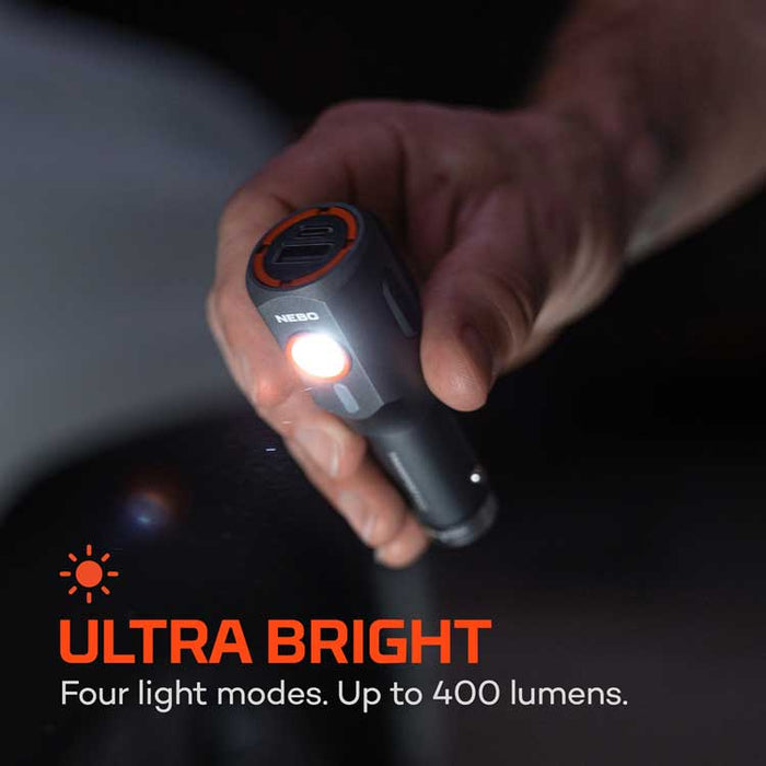 NEBO Transport 400 2-IN-1 Car Charger & Flashlight