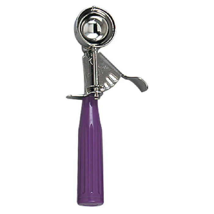 New Browne Disher, Standard, Size 40, 0.75oz/22ml, w/ Purple Handle, Stainless (573340) - Falcon Restaurant Supply - 1