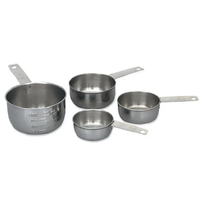 New Browne Measuring Cup Set, 4pcs, w/ Solid Handles, Stainless (746107) - Falcon Restaurant Supply - 1