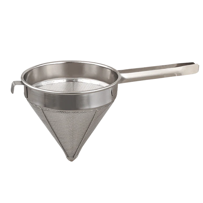 New Browne Soup Strainer, Fine Mesh, 12"/30.5cm, 6.8qt/6.4L, Stainless, 18/8 (575412) - Falcon Restaurant Supply - 1