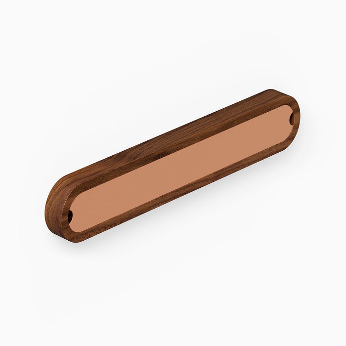 Nico Knife Rail made of solid hardwood with a mixed-material design combining wood and rust-resistant steel, ideal for organized kitchen walls.