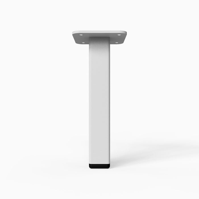 Nolan Square Cabinet Foot Hardware in white with a clean, sturdy square profile and black foot providing solid support for furniture and cabinetry.