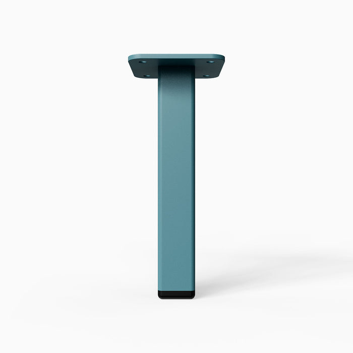 Nolan Square Cabinet Foot Hardware in steely blue with a bold square profile and durable base designed for sturdy cabinet and furniture support
