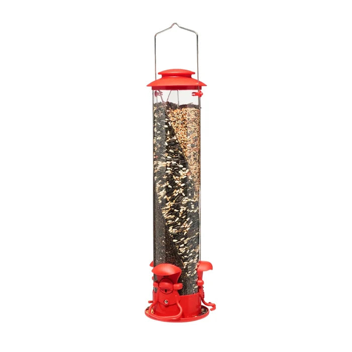 North States Nature's Yard Triple Twist Tube Feeder Red