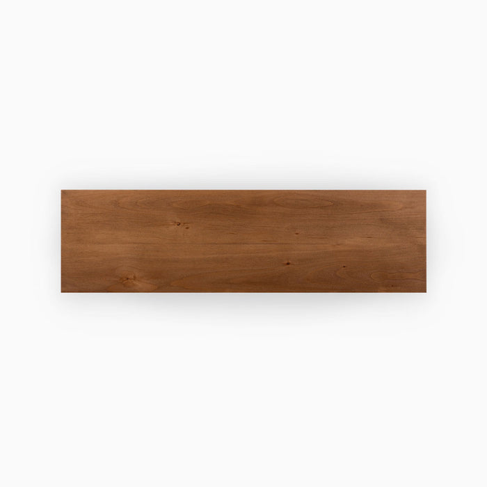 Nutmeg Wood Slab floating shelf with rich warm wood tones and smooth minimalist design for versatile wall display spaces