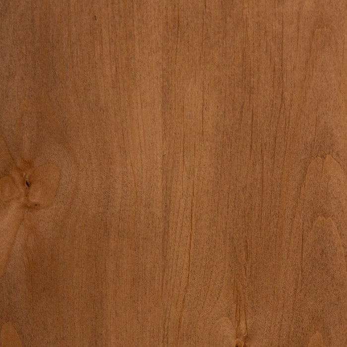 Close-up view of smooth natural grain and warm tones in Nutmeg Wood Slab showcasing solid hardwood texture.