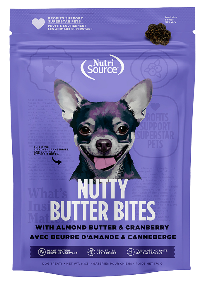 NutriSource Nutty Butter Bites Almond Butter & Cranberry Nutty Butter Bites Dog Treats
