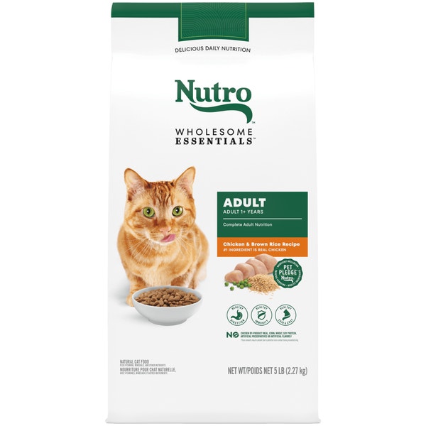 Nutro Wholesome Essentials Dry Cat Food, Adult Cat Food Dry Chicken & Brown Rice Recipe