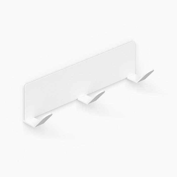 Of Course Wall Hook in white steel with three minimalist hooks designed for functional organization and maximizing wall space in any room.