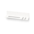 On Deck Baseball & Softball Shelf in white powder-coated steel with a modern wall-mounted design for organizing baseballs, softballs, and bats efficiently.