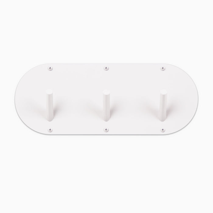 Peggy Round 3 Wall Hook in matte white steel with three sturdy hooks for sleek, functional wall organization by Shelfology