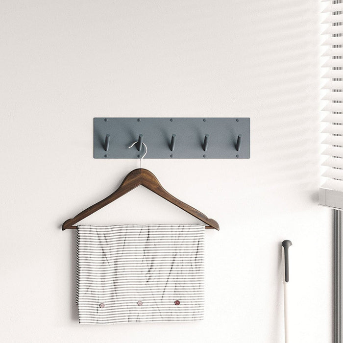 Peggy Square 5 Wall Hook in black metal with five hooks for stylish wall hooks and functional organization