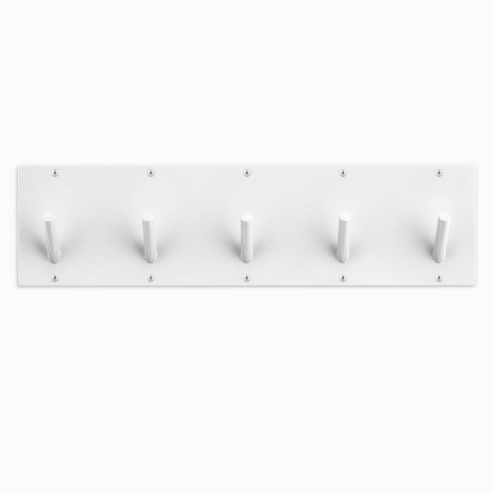 Peggy Square 5 Wall Hook in matte white metal with five pegs for modern wall hooks and organized entryway storage