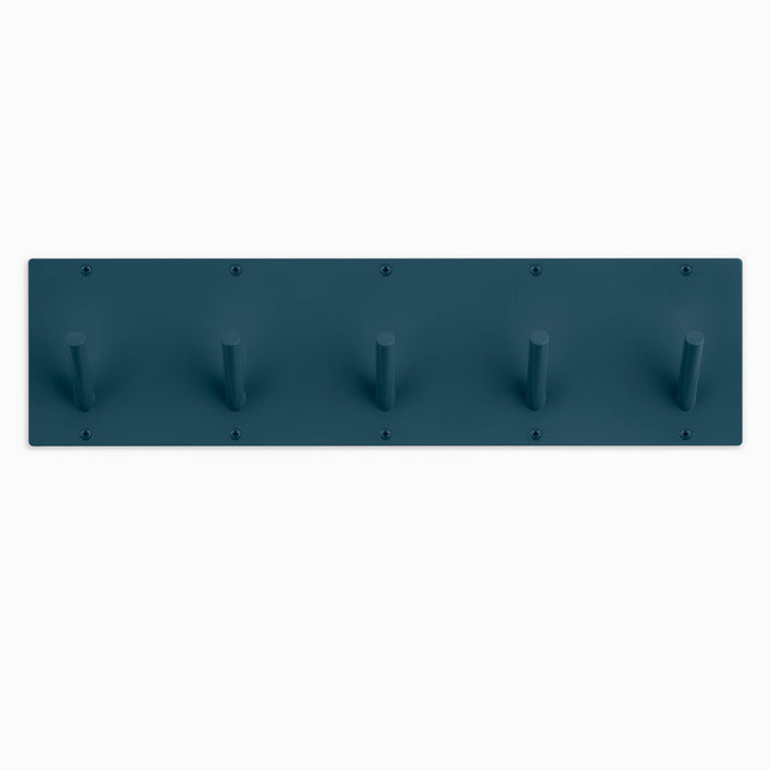 Peggy Square 5 Wall Hook in dark blue metal with five pegs for minimalist wall hooks and organized wall storage