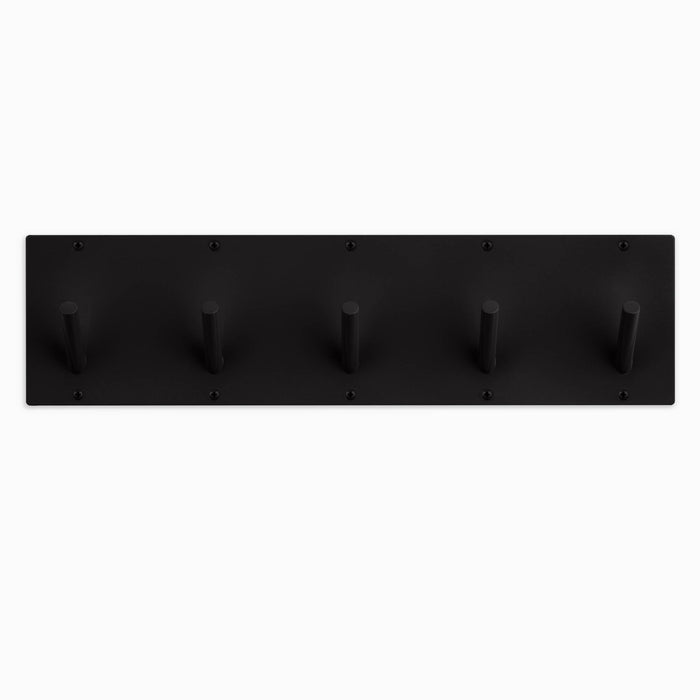 Peggy Square 5 Wall Hook in matte black metal with five sturdy pegs for sleek wall hooks and efficient wall organization
