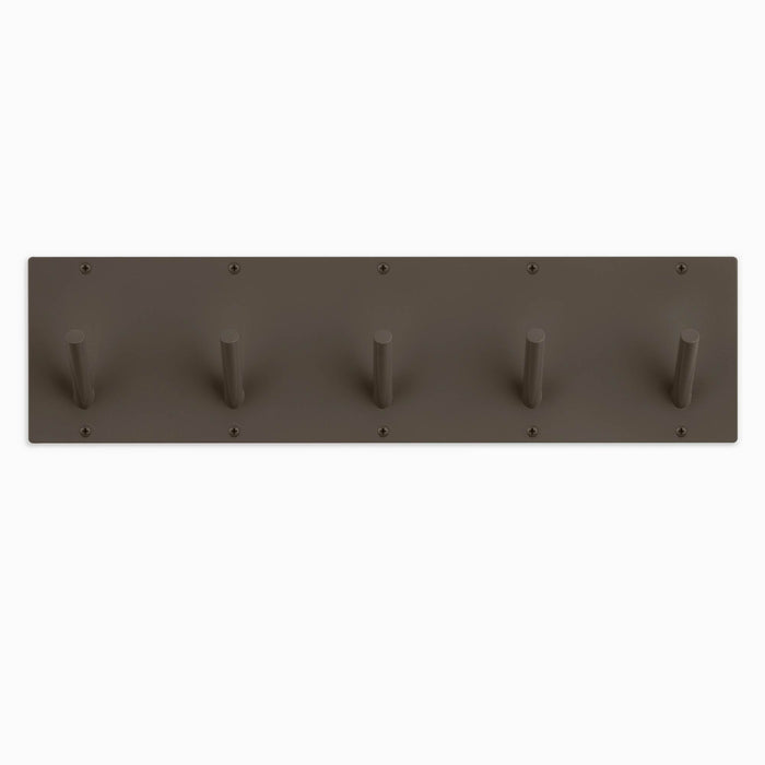 Peggy Square 5 Wall Hook in matte tungsten metal with five sturdy pegs for functional wall hooks and organized storage