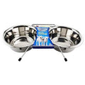 Pet Bowl Duo, With Stand, Stainless Steel, Qt.