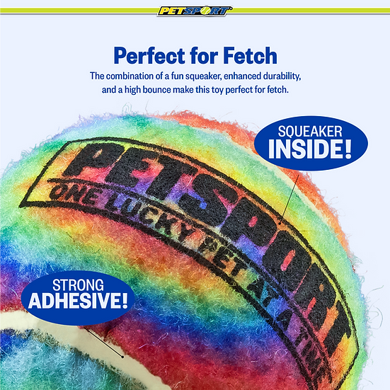 Petsport 70355 Tie Dye Squeak Ball 4" 1-Pack Dog Toys