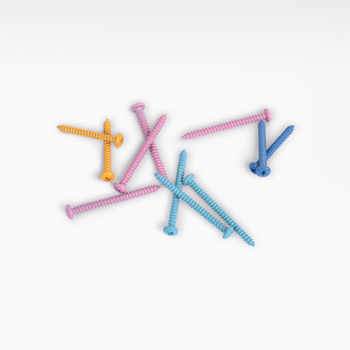 Powder Coated Fasteners (12ct) in mixed pastel colors with durable finish for stylish floating shelf hardware installation
