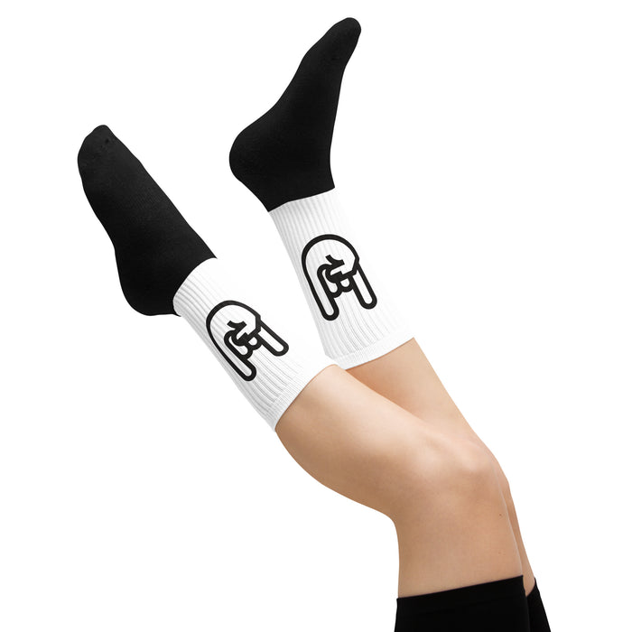 Rad Socks in black and white with bold graphic design, offering comfortable fit and casual style for everyday wear
