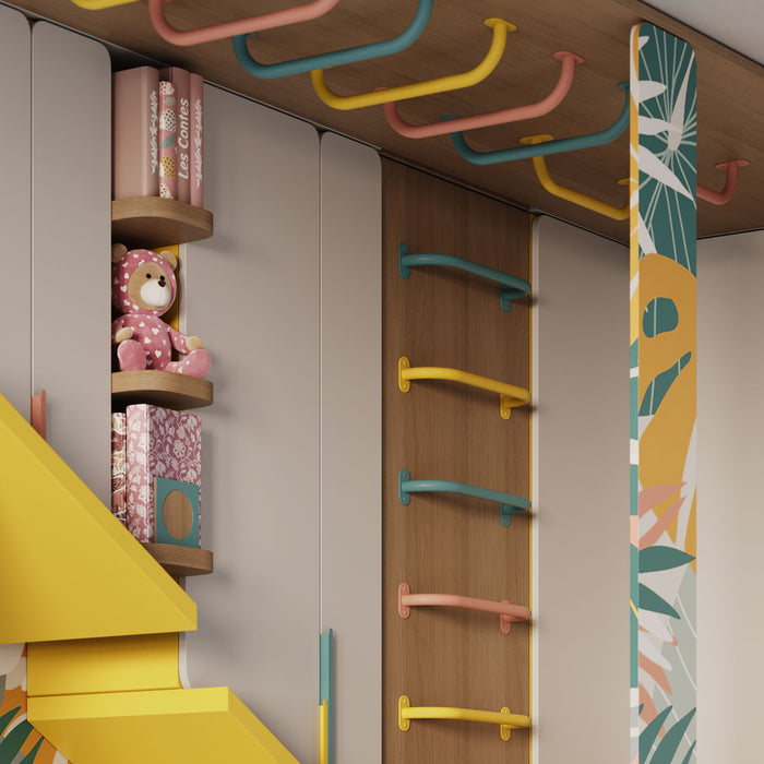 Randle 16" (New) Monkey Bars + Wall Ladder in multicolor steel for durable kids’ climbing wall and play structure accessory
