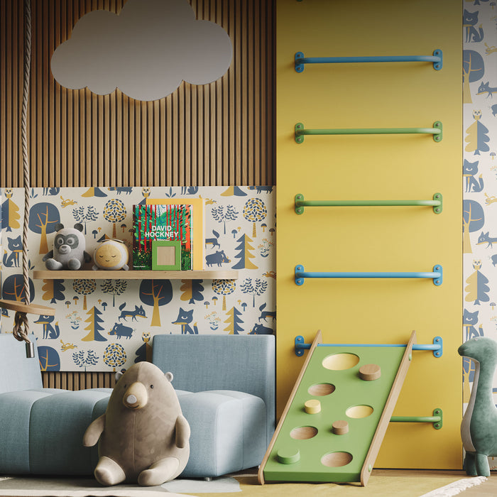 Randle 24" Monkey Bars + Wall Ladder - Bulk Clearance in mixed-material wood and steel for playful wall-mounted climbing activity