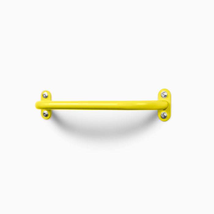 Randle 24" (Legacy) Monkey Bars + Wall Ladder in bright yellow powder-coated steel wall-mounted bar