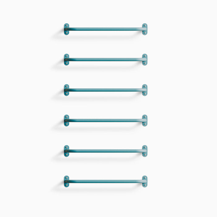Randle 24" Monkey Bars + Wall Ladder - Bulk Clearance in steely blue steel for durable wall-mounted play and climbing setup