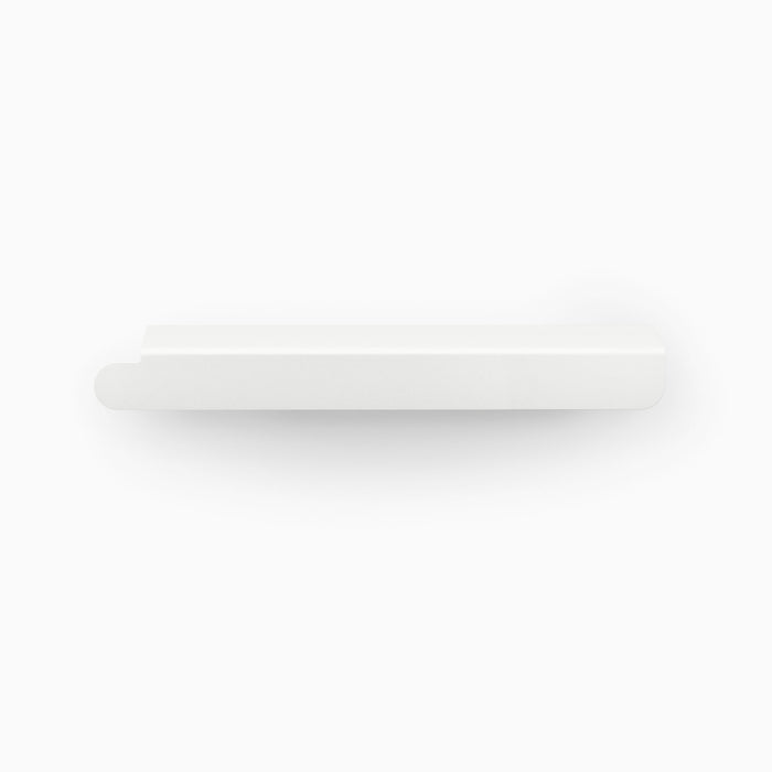 Rem Cabinet Pull - Left in smooth matte white finish with minimalist design for durable and functional cabinet hardware