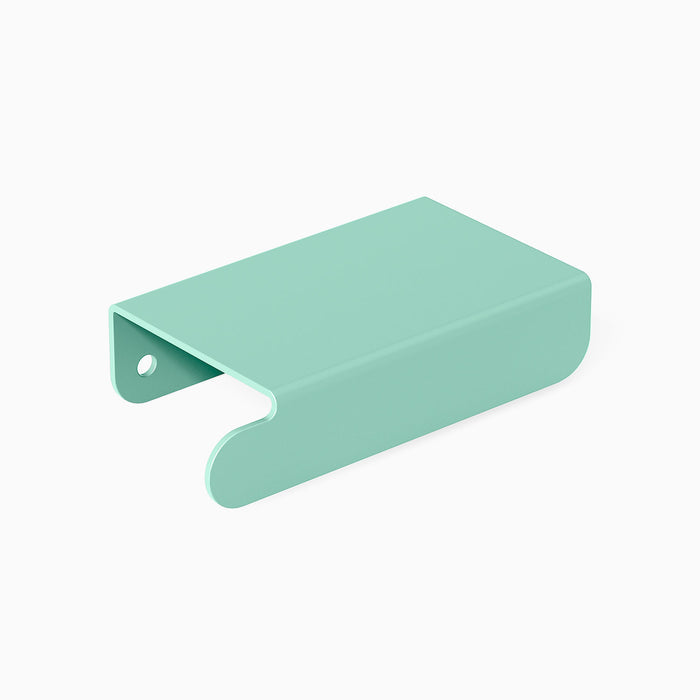 Rem Cabinet Pull - Left in smooth matte aqua finish with minimalist design for durable and functional cabinet hardware