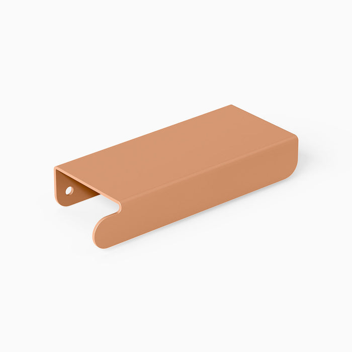 Rem Cabinet Pull - Left in smooth matte terracotta finish with minimalist design for functional cabinet hardware