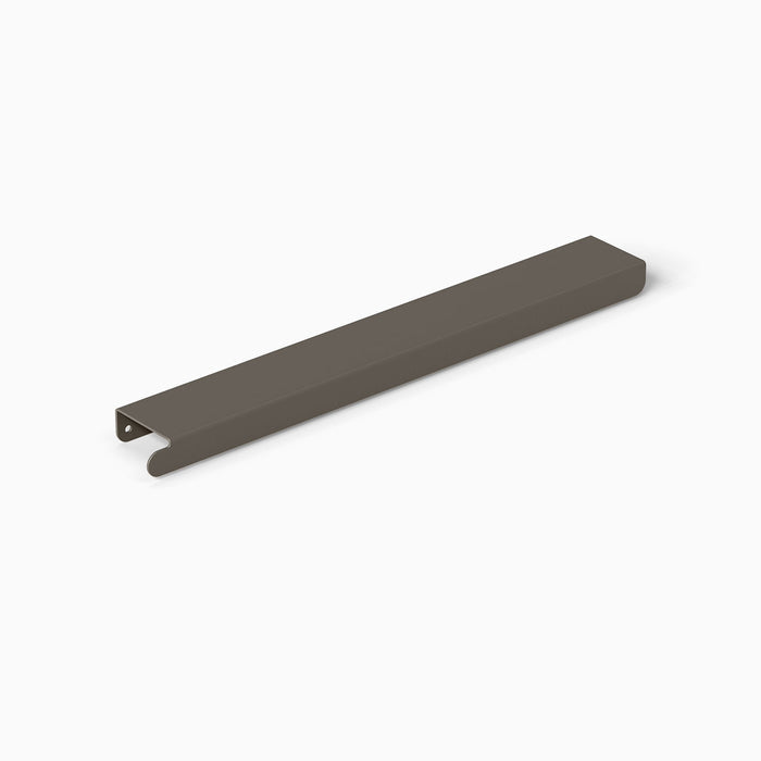 Rem Cabinet Pull - Left in smooth matte muted brown finish with minimalist design for durable, functional shelf and wall hardware