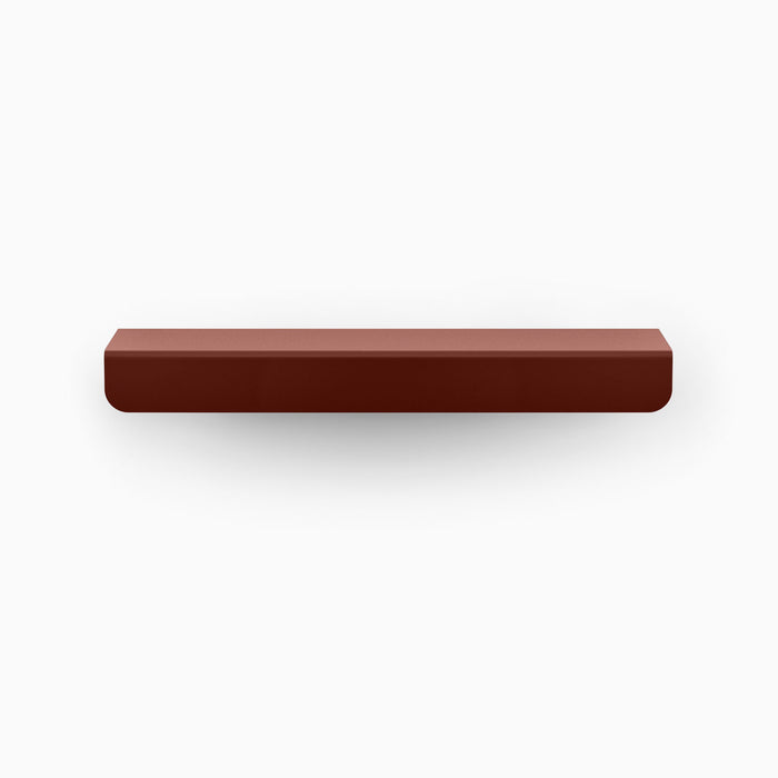 Rem Cabinet Pull - None in deep rust red featuring a minimalist, durable design for functional shelf and wall hardware integration