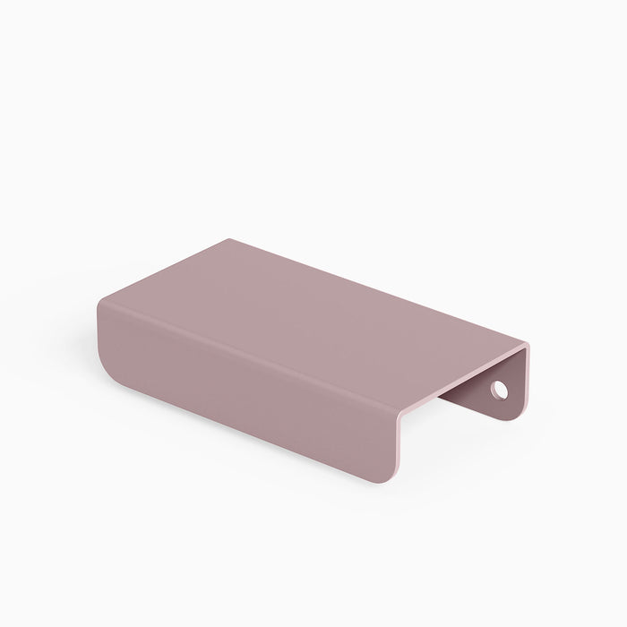 Rem Cabinet Pull - None in soft muted mauve with a compact minimalist style for functional shelf and wall hardware integration