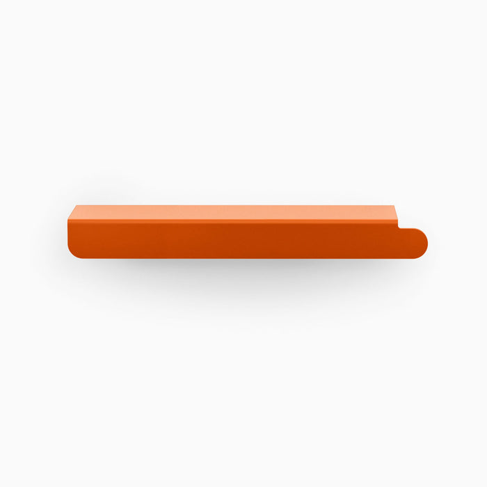 Rem Cabinet Pull - Right in bold orange finish with sleek minimalist design for functional cabinet hardware by Shelfology