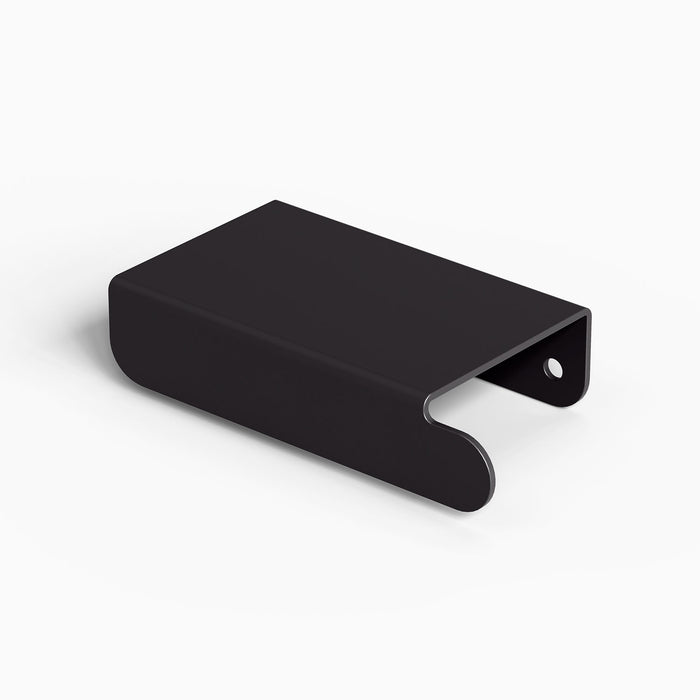 Rem Cabinet Pull - Right in matte black steel with minimalist design for functional, durable cabinet hardware by Shelfology