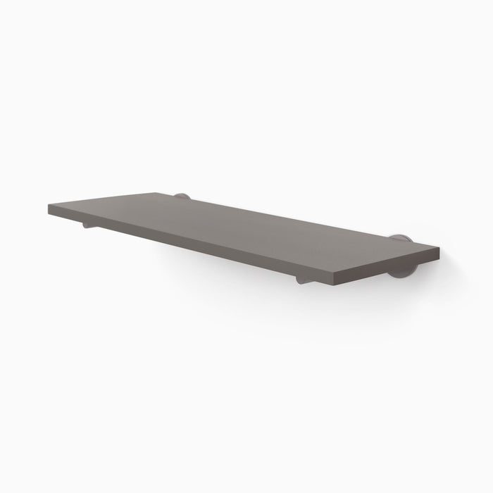 Roderick Arsenic Wall Shelf with smooth arsenic surface and subtle metal floating shelf brackets for minimalist display