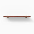 Roderick Mahogany Wall Shelf with rich mahogany finish and light metal floating shelf brackets for minimalist wall display