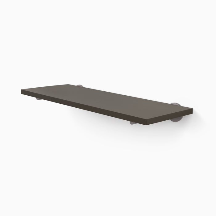 Roderick Tungsten Wall Shelf with sleek tungsten finish and subtle metal floating shelf brackets for modern wall storage
