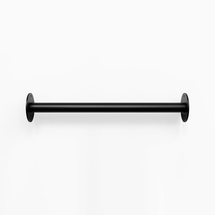 Russel Wall Ladder in matte black steel with minimalist tubular design for sleek wall display and organization
