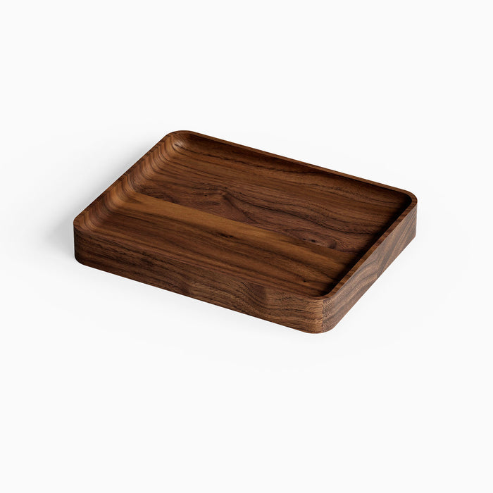 Scranton Office Tray made of rich walnut wood with a minimalist design, ideal for organizing small items on a desk or countertop.