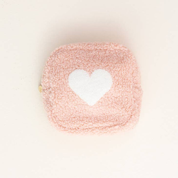 Sherpa Pouches with Heart Design ~ 3 Styles