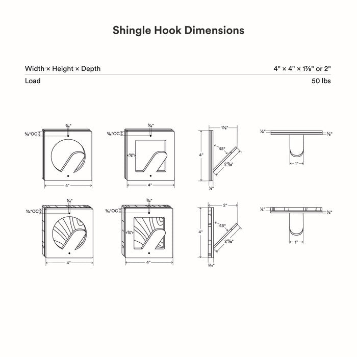 Shingle Round Wall Hook in powder-coated steel with durable design for organizing and maximizing wall space by Shelfology