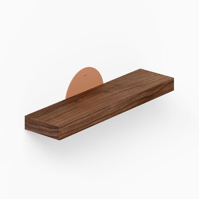 Shortie Deux Wall Shelf featuring a minimalist solid hardwood wood and steel design, ideal for functional wall shelves and display ledges.